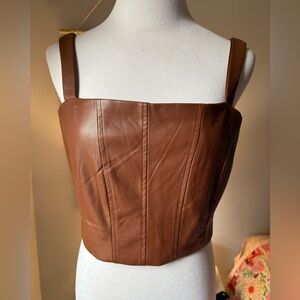 Jason Wu faux leather corset-style crop top size Small